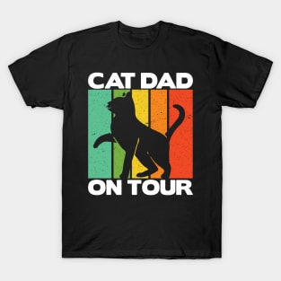 Best Cat Dad on Tour Ever Retro Vintage Daddy Gift Cats T-Shirt